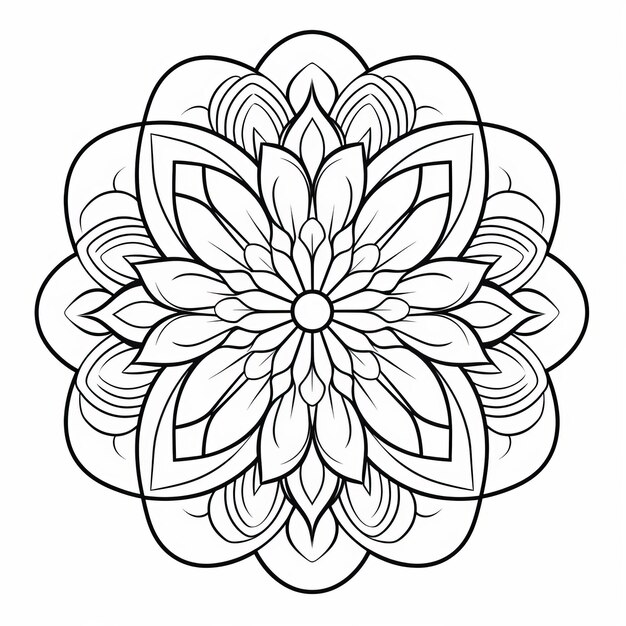 Dessin élégant de Mandala inspiré de l'art déco