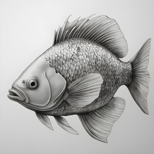 Photo un dessin élégant de poisson