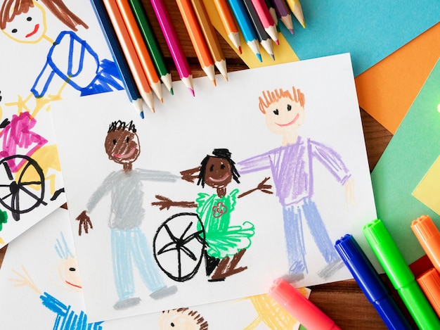 Dessin D'enfant Handicapé Et Amis