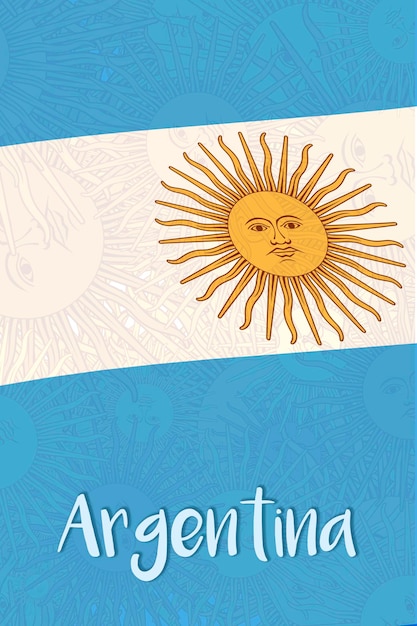 Dessin de l'espace du drapeau argentin pour le texte ou les images