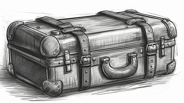 Dessin Esquisse Voyage Valise Générative AI