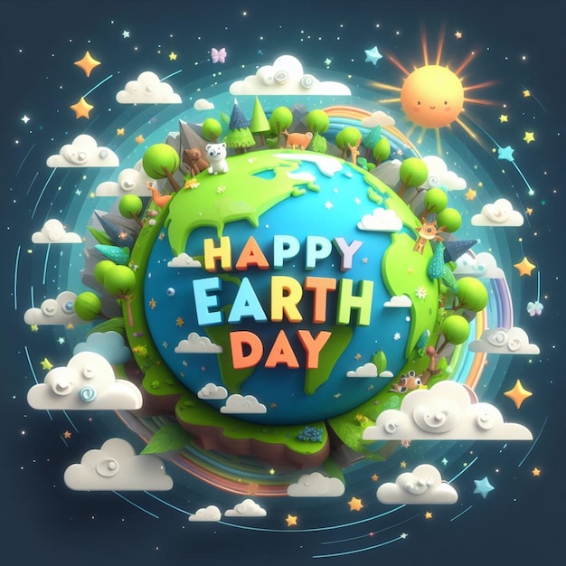 Ce dessin est fait pour différents jours comme le Jour de la Terre, la Journée mondiale de l'environnement.
