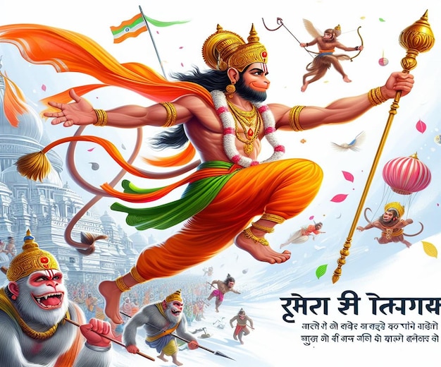 Photo ce dessin est fait pour l'événement mythologique hindou hanuman jayanti