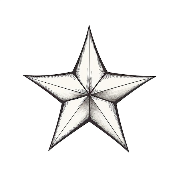 un dessin d'une étoile avec un point pointé long génératif ai