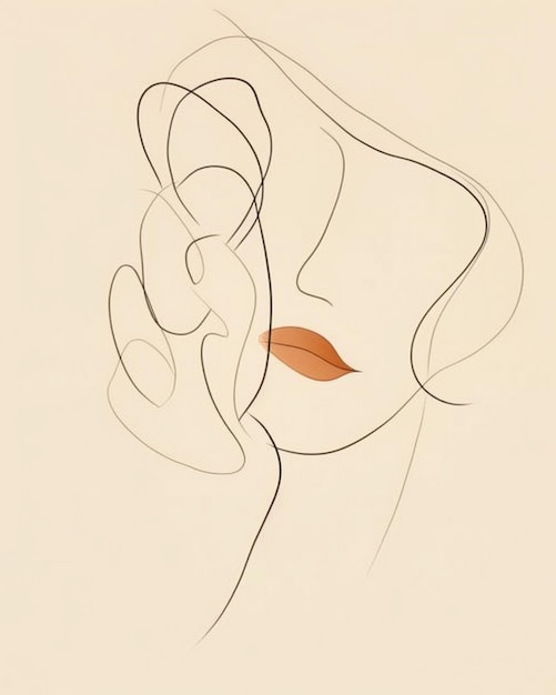 Photo un dessin d'une femme aux cheveux longs et aux cheveux longs.