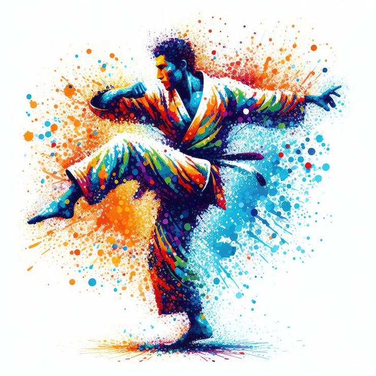 Photo un dessin d'une femme avec un fond coloré