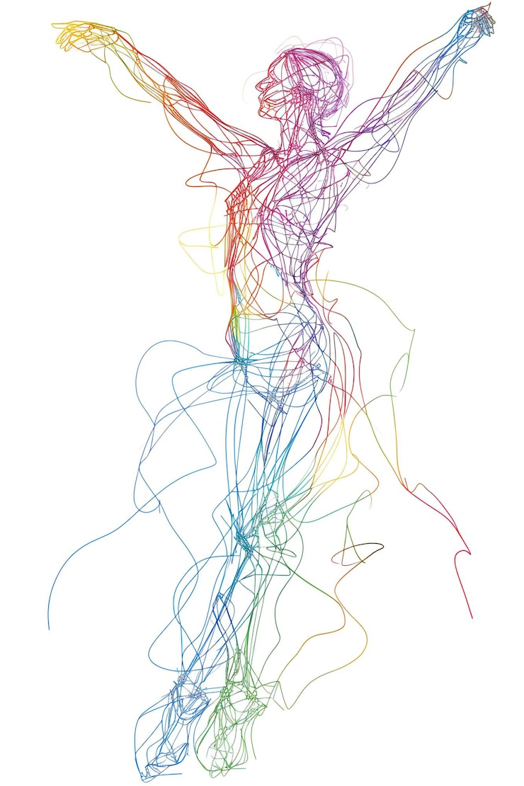 Photo un dessin d'une femme montrant le corps entier en une ligne dessin figure contourner seulement une seule ligne s