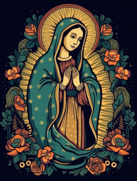 Dessin de la Fiesta de la virgen généré par l'IA