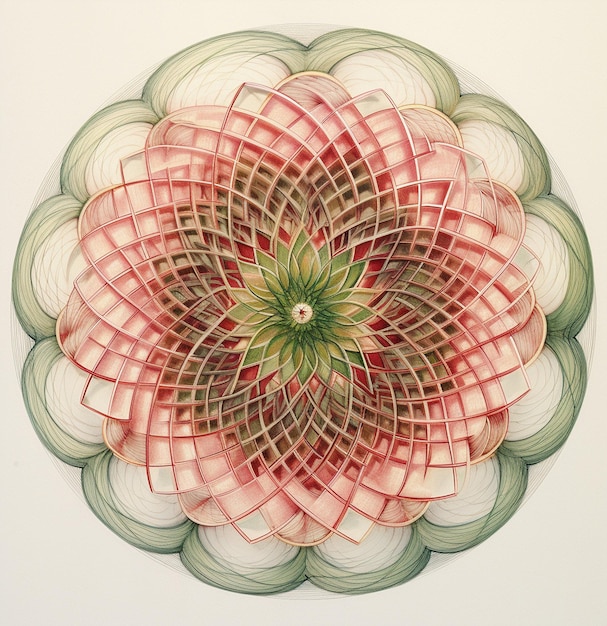 un dessin d'une fleur avec le centre du centre.