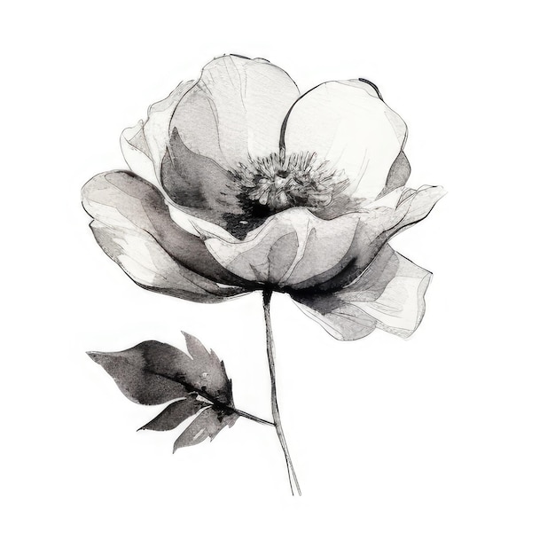 Un dessin d'une fleur avec le mot "peoni" dessus.