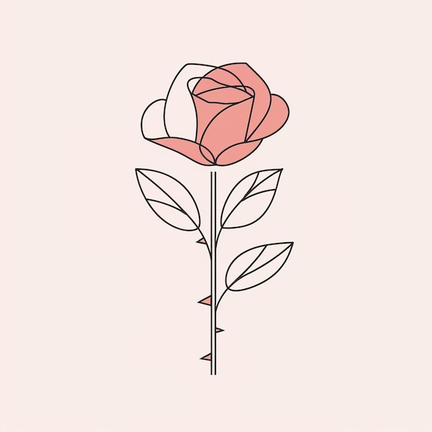 Photo un dessin d'une fleur avec le mot rose dessus