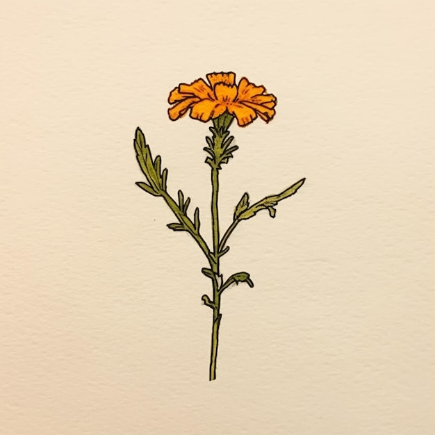 Photo un dessin d'une fleur qui est sur un mur