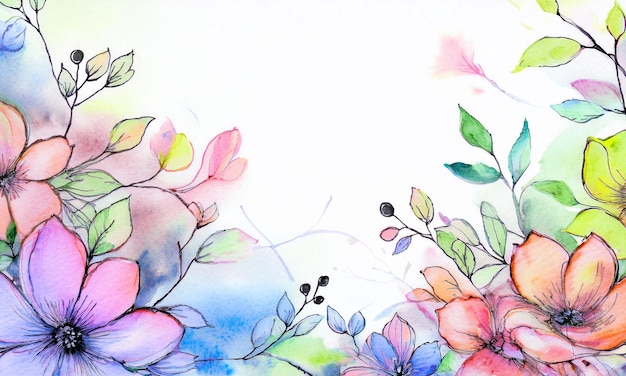 un dessin de fleurs avec le mot printemps dessus