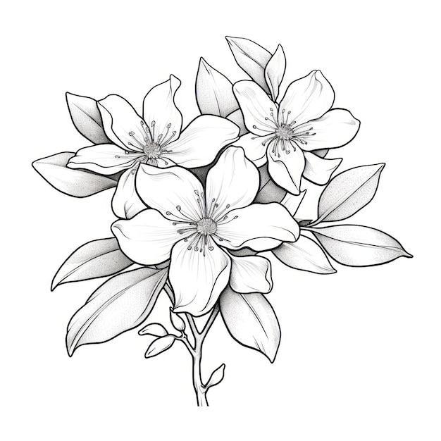 un dessin de fleurs qui dit " fleurs " en bas.