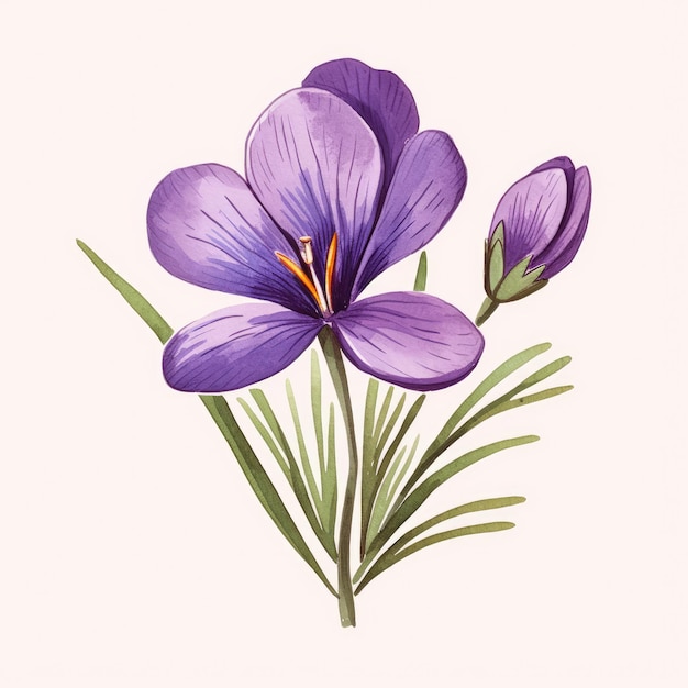 Photo un dessin de fleurs violettes avec le mot 