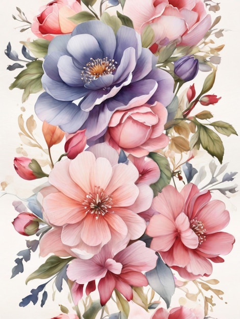 dessin floral à l'aquarelle