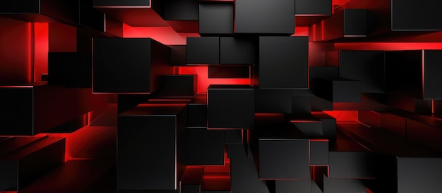 Dessin de fond abstrait de forme géométrique en rouge et noir
