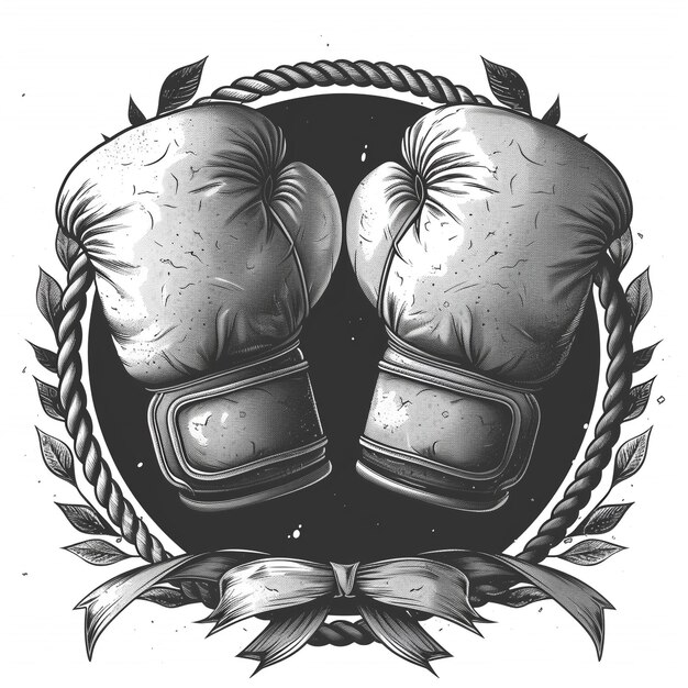 Photo un dessin de gants de boxe avec un fond noir