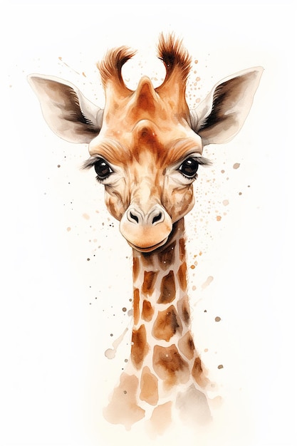 un dessin d'une girafe avec un motif brun et orange.