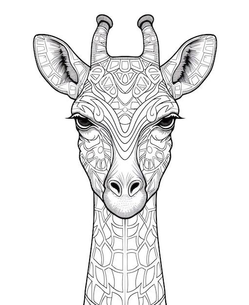 Un dessin d'une girafe