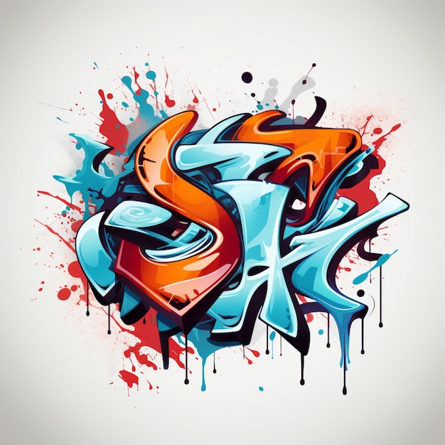 Un dessin de graffiti coloré avec le mot " s " dessus