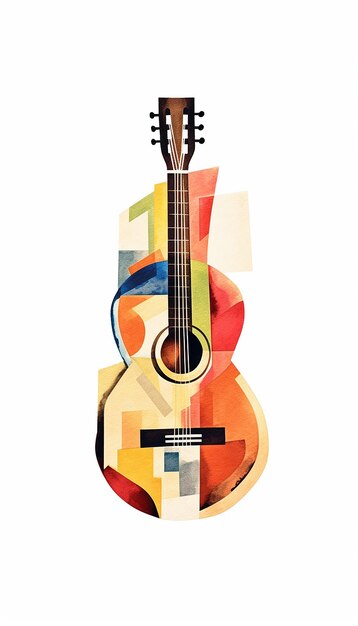 un dessin d'une guitare par J. B. C.