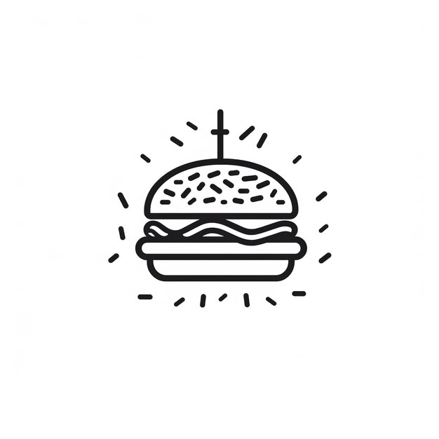 Photo un dessin d'un hamburger avec une croix dessus