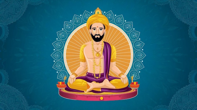 un dessin d'un homme dans une position de lotus