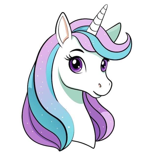 un dessin d'une licorne avec le mot licorne dessus