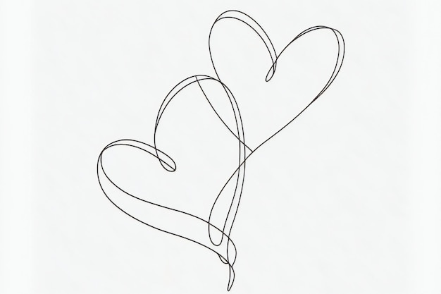Un dessin en ligne de symboles de cœurs illustration numérique œuvre d'art amour abstrait