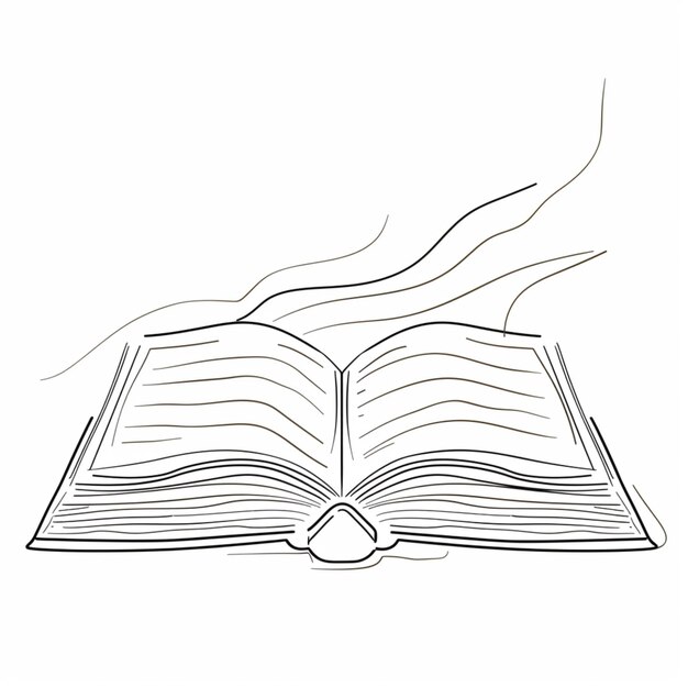 Photo un dessin d'un livre avec une flamme sur le dessus