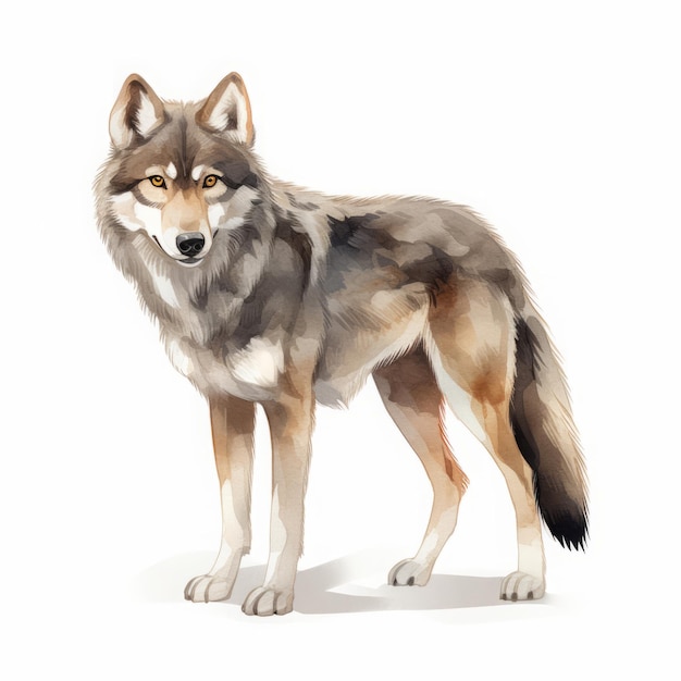 dessin de loup sur fond blanc