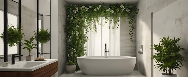 Dessin à la main à l'aquarelle Bonheur botanique Transformez votre salle de bain avec des planteurs montés sur le mur et Lush