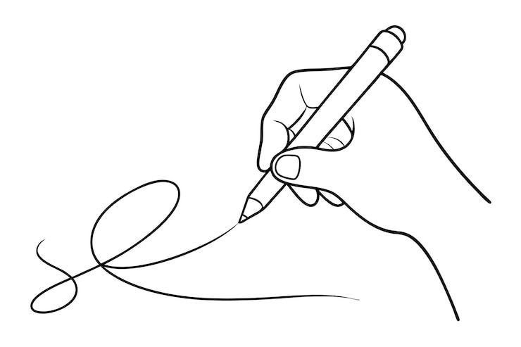 Photo dessin à la main au crayon illustration d'art vectoriel en ligne continue en noir et blanc