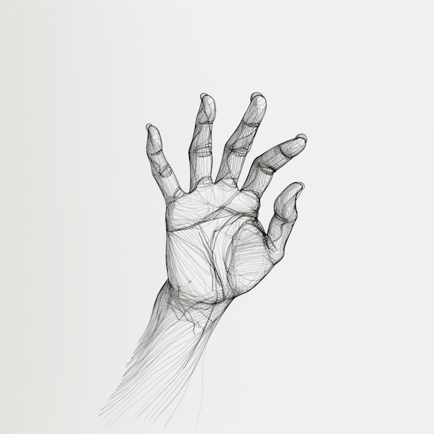Photo dessin d'une main avec un doigt étendu génératif ai