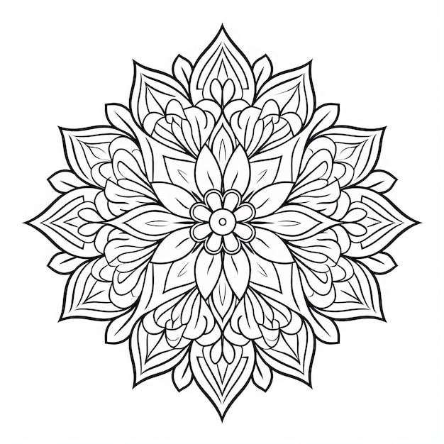 Dessin de mandala à fleurs unique