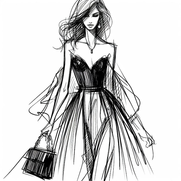 Dessin d'un mannequin de mode