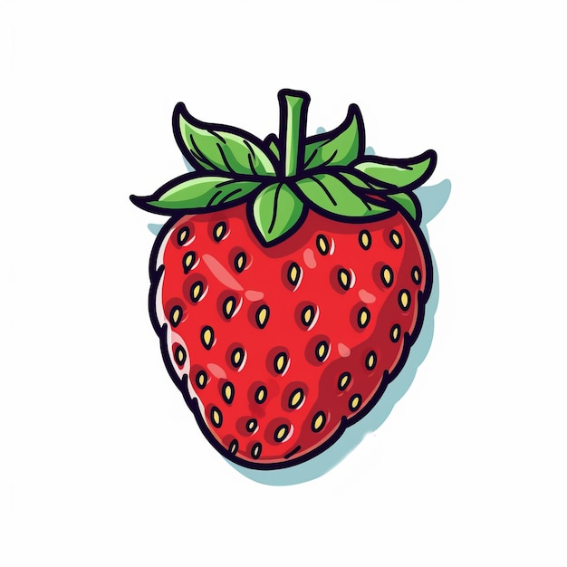 Dessin de marqueur fraise vecteur plat