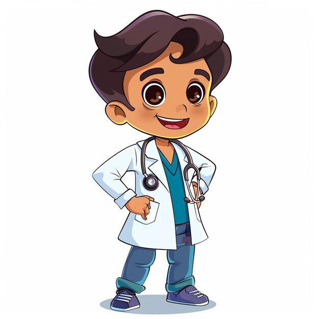 Photo un dessin d'un médecin avec un stéthoscope dessus