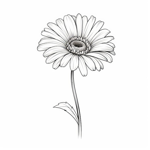 Le dessin minimaliste de Gerbera est un design propre et simple.