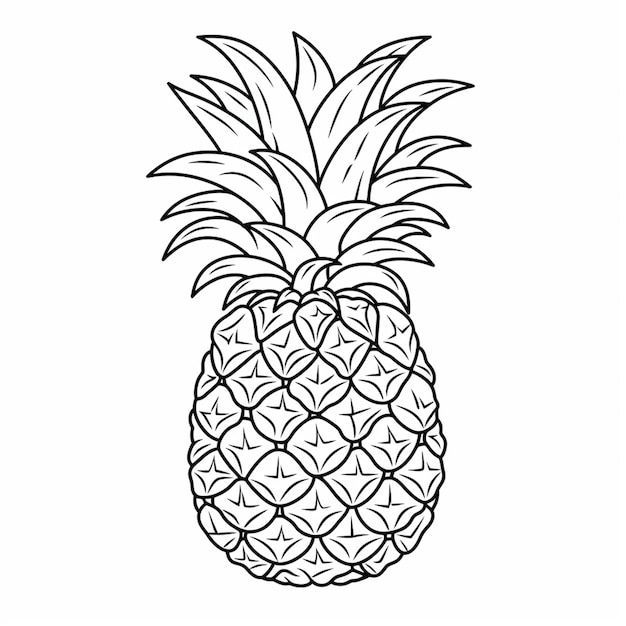 Photo un dessin noir et blanc d'une ai générative d'ananas
