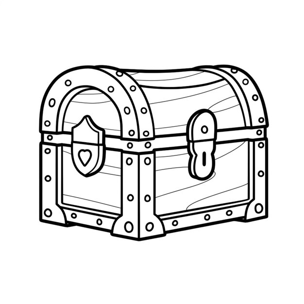 Photo un dessin en noir et blanc d'un coffre avec un trou de serrure génératif ai