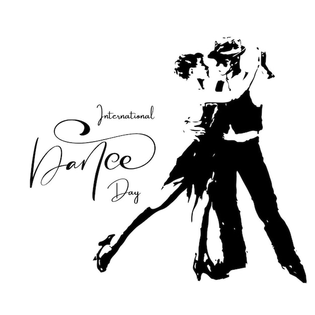 un dessin en noir et blanc d'un couple dansant avec une femme dans une robe