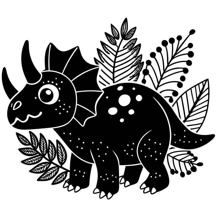 Photo un dessin en noir et blanc d'un dinosaure avec une queue noire