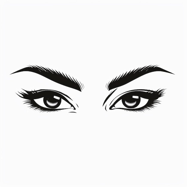 un dessin en noir et blanc d'une femme aux yeux génératifs ai