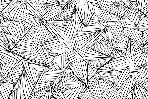 un dessin en noir et blanc d'un groupe de lignes génératives ai