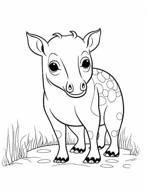 Un dessin en noir et blanc d'un petit animal avec des taches dessus ai génératif