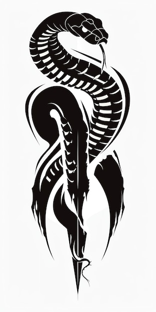 Photo un dessin en noir et blanc d'un serpent avec le mot serpent dessus