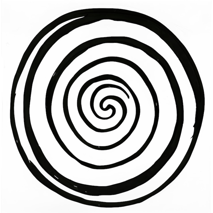 Photo un dessin en noir et blanc d'une spirale