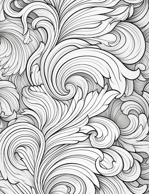 un dessin en noir et blanc d'une vague avec les mots " fractal " dessus.